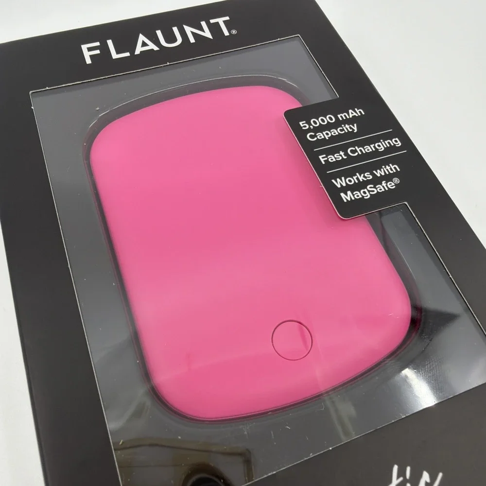Flaunt Maglock Magnetic Wireless Charger With USB C Neon Pink New Sealed Box